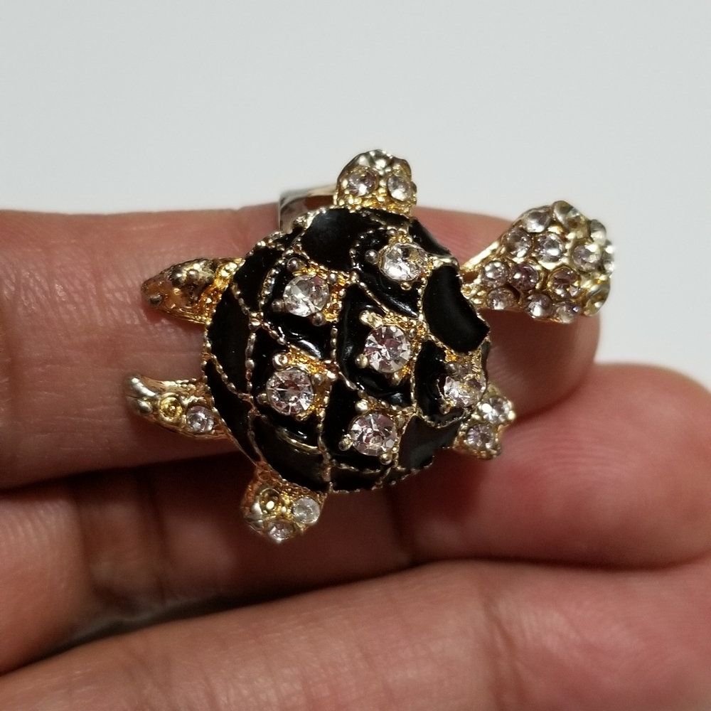 Turtle rhinestone ring - Picture 4 of 7